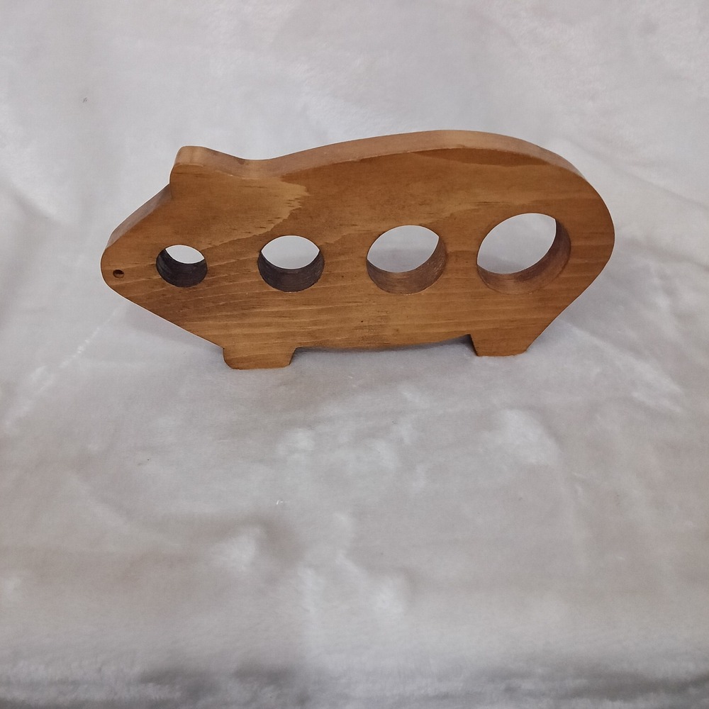 Vintage Wooden Pig Spaghetti Measurer Tool Pasta Portion Control Rustic Kitchen